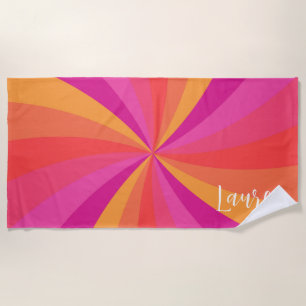 70s Disco Bachelorette Party Bridesmaid Gift, SARA Beach Towel