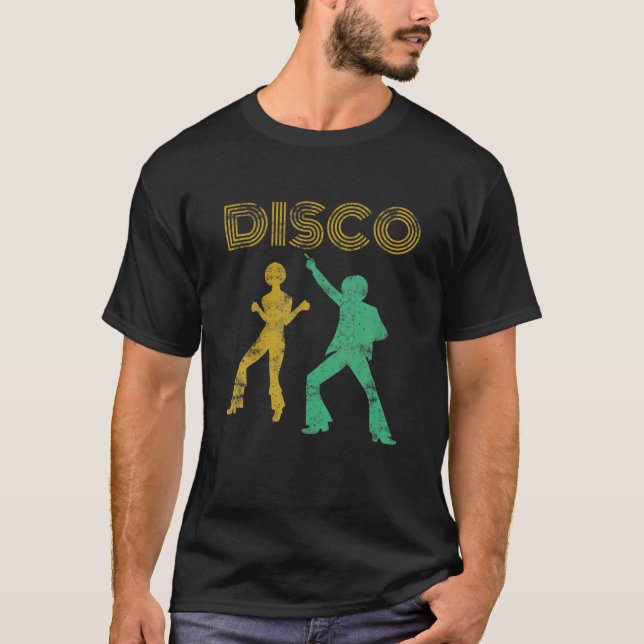 70S Disco Dancers Retro 60S Party Club Dancing Gif T-Shirt (Front)