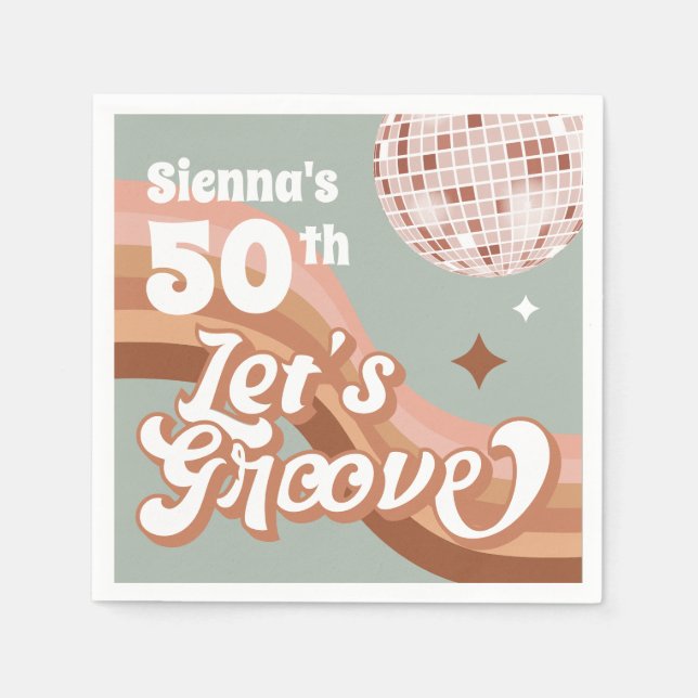 70s Disco Party Napkins (Front)