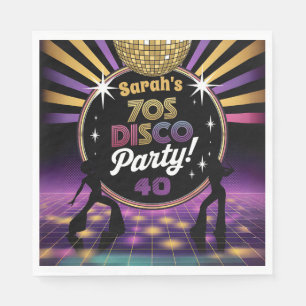 70's disco party seventies hippy birthday rave napkin