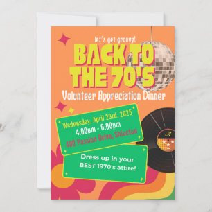 70s Disco Themed Volunteer Appreciation Party Invitation