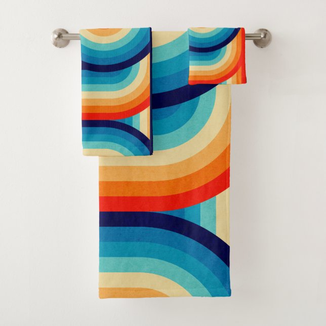 70s Double Wave Bath Towel Set (Insitu)