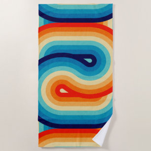 70s Double Wave Beach Towel