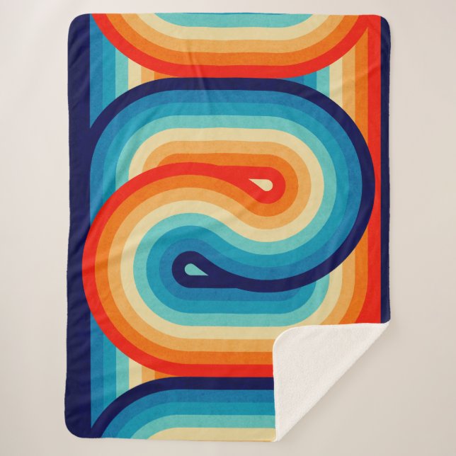 70s Double Wave Sherpa Blanket (Front)
