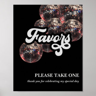 70s Favour Sign Disco Ball Party Decor