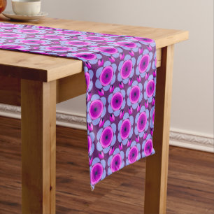 70s floral vibe  - pink and purple - african print long table runner