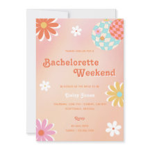 70's Flower Power Disco Bachelorette Invitation