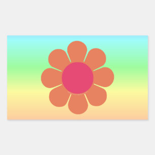 70's Flower Power Rectangular Sticker