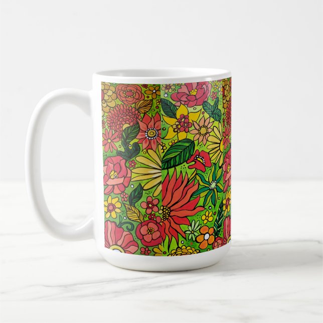 70's Flowers Coffee Mug (Left)