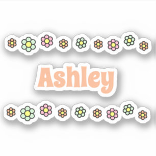 70s Flowers Cute Flower Line Personalised Name