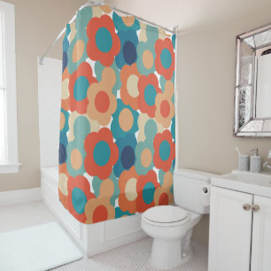 70s Flowers  Shower Curtain