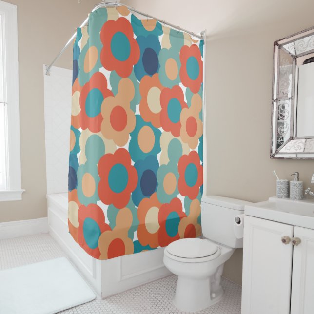 70s Flowers  Shower Curtain (In Situ)