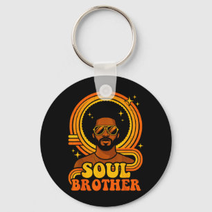 70s Funk Afro Soul Retro Vintage Soul Brother Key Ring