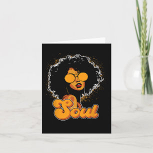70s Funk Afro Women Soul Retro Vintage Style Black Card
