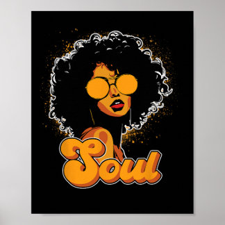 70s Funk Afro Women Soul Retro Vintage Style Black Poster