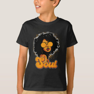 70s Funk Afro Women Soul Retro Vintage Style Black T-Shirt