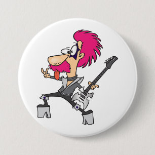 70s Glam Rock Star Pink Mohawk Punk Musician 7.5 Cm Round Badge