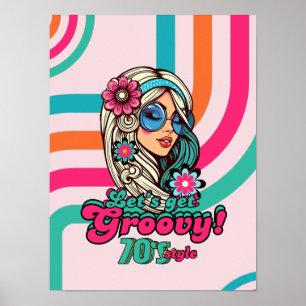 70s Groovy Boogie Retro Disco  Poster