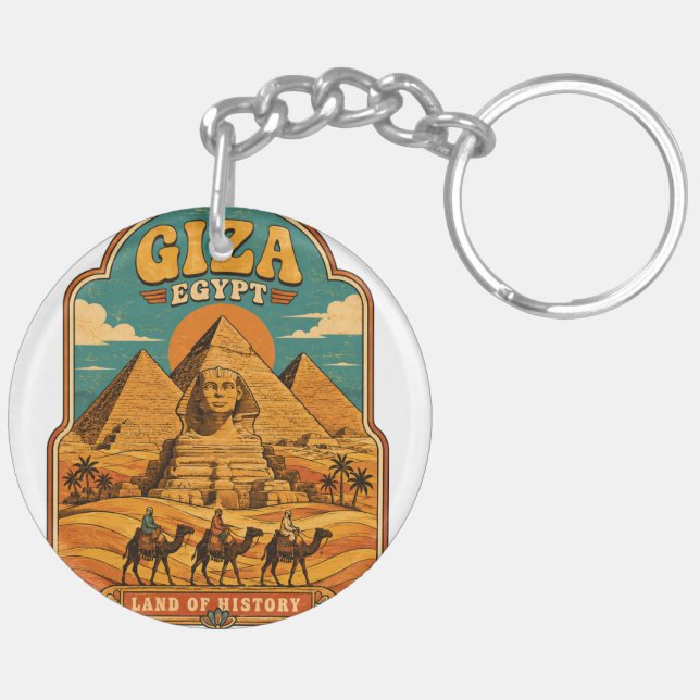 70s Groovy Great Pyramids of Giza Key Ring (Back Right)