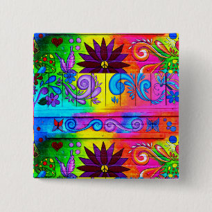 70's groovy hippie button