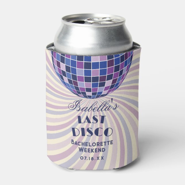 70s Groovy Last Disco Bachelorette Party Can Cooler (Can Front)