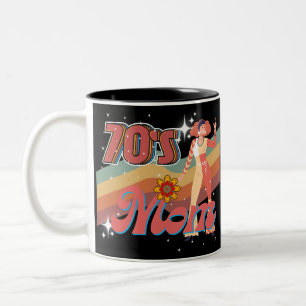 70's Groovy Mum Retro Vintage Funky Two-Tone Coffee Mug