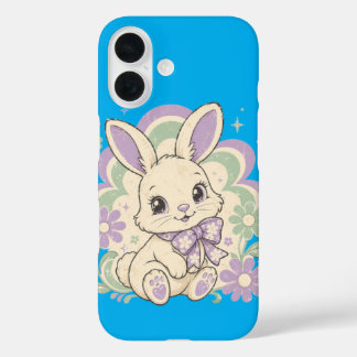 70s Groovy Pastel Bunny iPhone 16 Case