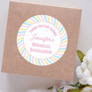 70s Groovy Pink Bridal Shower Thank You For Coming Classic Round Sticker