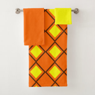 70s Harlequin Bath Towel Set