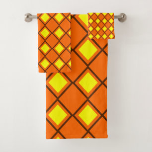 70s Harlequin Bath Towel Set