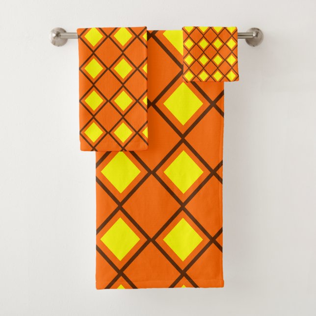 70s Harlequin  Bath Towel Set (Insitu)