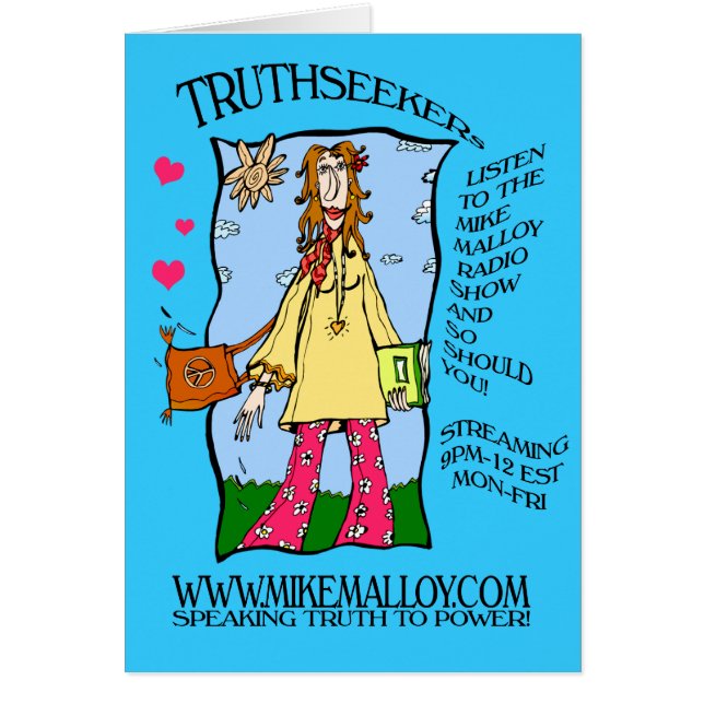 70's HIPPIE GIRL  TRUTHSEEKER CARD (Front)