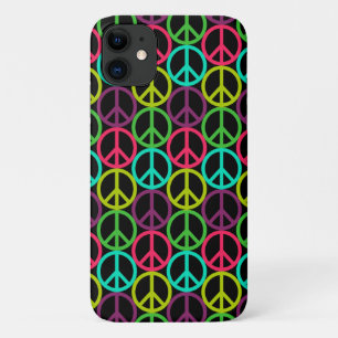 70's Hippie Peace Sign Pattern iPhone 11 Case