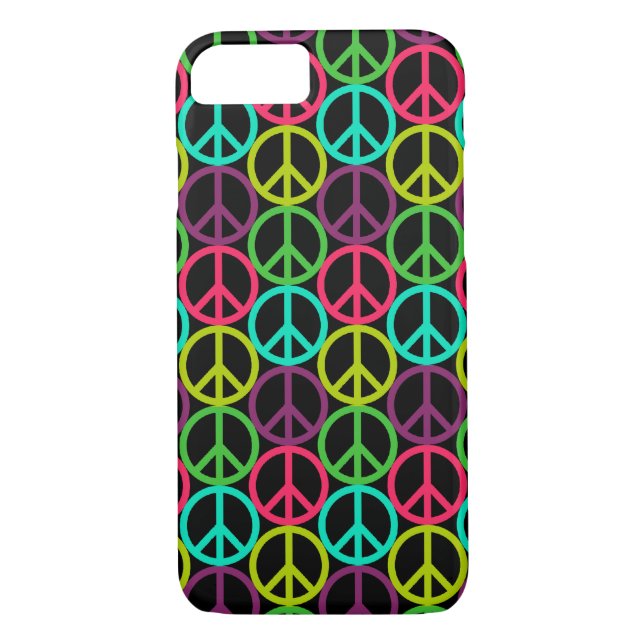 70's Hippie Peace Sign Pattern Case-Mate iPhone Case (Back)