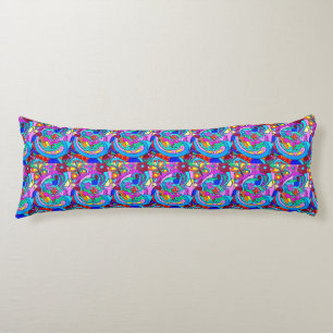 70's hippie retro groovy love pattern body cushion