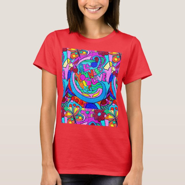 70's hippie-style love t-shirt (Front)