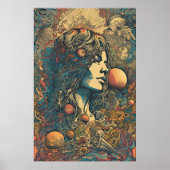 70s Hippie Woman AI Art | Psychedelic Retro Poster (Front)