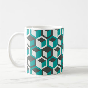 70s inspired abstract retro geometric seamless pat coffee mug