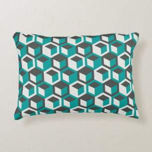 70s inspired abstract retro geometric seamless pat decorative cushion