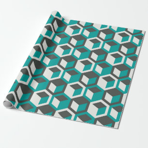 70s inspired abstract retro geometric seamless pat wrapping paper