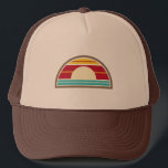 70s Inspired Beach Sunset Hat<br><div class="desc">A hat featuring a semi circle shaped 70s inspired illustration of a beach sunset.  Look for matching items at Jill's Paperie.</div>