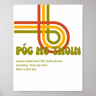70s inspired irish Póg mo thóin Poster