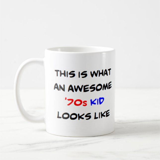 70s kid, awesome coffee mug (Left)