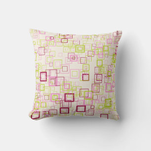 70's Mid Century Modern Geometric Squares Pattern Cushion