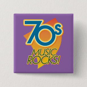70s Music Rocks! 15 Cm Square Badge