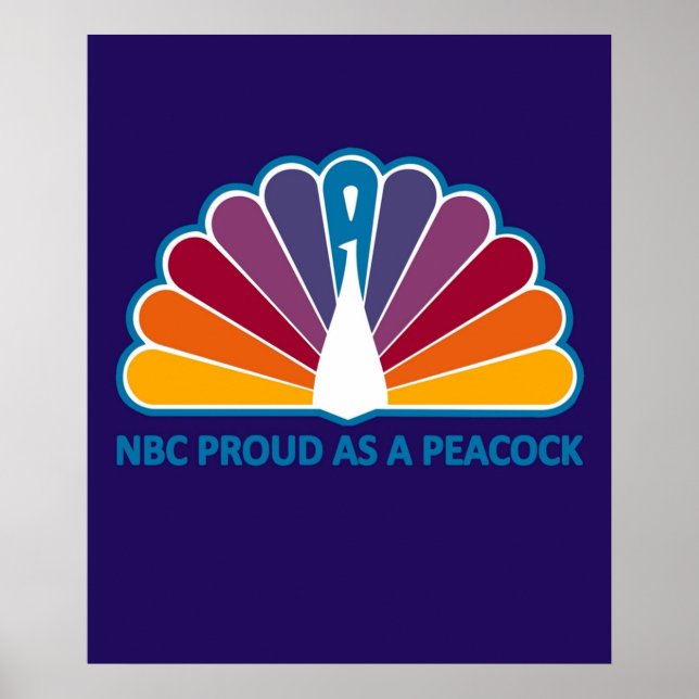 70s NBC Proud As A Peacock Vintage Poster (Front)