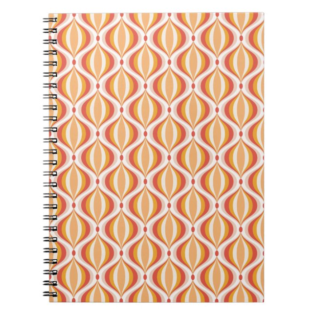 70s nostalgia notebook groovy optical pattern (Front)
