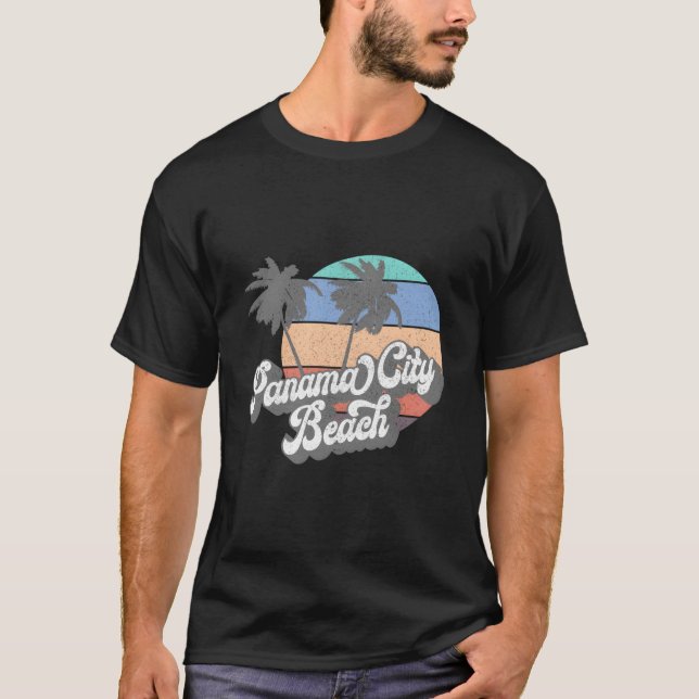70'S Panama City Beach Florida Surfing T-Shirt (Front)