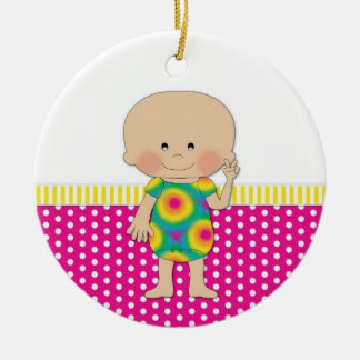 70s Peace Hippie Baby Ceramic Tree Decoration