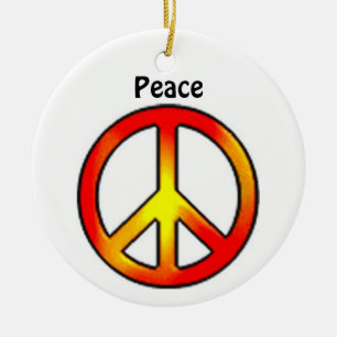 70's Peace Sign Ceramic Tree Decoration